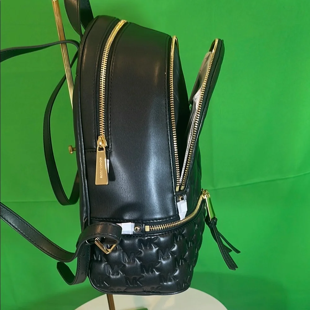Michael Kors Embossed Black Backpack - Picture 7 of 9